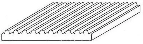 Evergreen Wellblech gefalzt, 1x150x300 mm, Raster 4,70 mm, 1 Stück - 4521