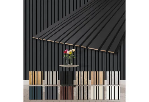 Hexim Wandpaneel Mila 278x60cm - Akustikpaneele aus Holz - Vielseitige Wandpaneele für individuelle Raumgestaltung und effektive Schallabsorption. Hergestellt aus recyceltem Akustikfilz und MDF für ein modernes Design.