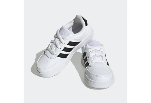 adidas Breaknet Lifestyle Court Lace Shoes – Tennisschuhe für Damen - Sneaker in Cloud White/Core Black, reguläre Passform mit weicher Textil-Zunge und dämpfender Zwischensohle für hohen Tragekomfort.