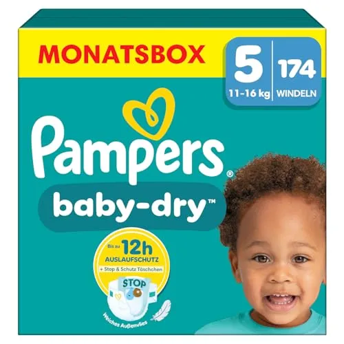 Pampers Baby-Dry Größe 5, 174 Windeln von Pampers