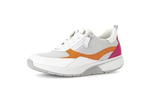 Gabor Damen Low-Top Sneaker, Frauen Halbschuhe,schnürschuhe,schnürer,straßenschuhe,Strassenschuhe,Sportschuhe,Bianco/w/Orang/pink,40 EU / 6.5 UK