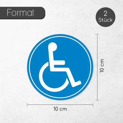 2er Set Rollstuhl-Aufkleber I Ø 10 cm I kfz_393
