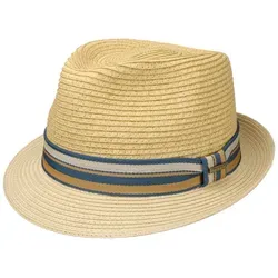 Stetson Knautschbarer Trilby Strohhut mit UV Schutz 40+ - Stylischer Sommerhut in junger Trilby Form aus 100% Viskose mit UV-Schutz 40+. Angenehm weiches Baumwoll-Innenband für hohen Tragekomfort.