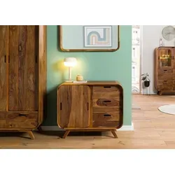 Sideboard Sheesham 90x40x75 hellbraun lackiert MAILAND #100