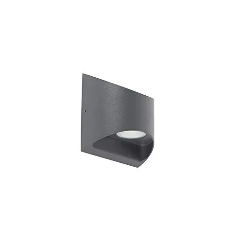 QAZQA Moderne Außen Wandleuchte dunkelgrau - Mal I mit LED IP54 - Moderne Außenwandleuchte aus Aluminium, spritzwassergeschützt (IP54) und mit 550 Lumen. Ideal für stilvolle Außenbeleuchtung, die dein Zuhause aufwertet.