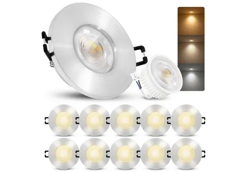 linovum LED Deckenspot ISASO Einbaustrahler außen Flach gebürstet IP65 4W warm neutral kalt, Neutralweiß, Warmweiß, Tageslichtweiß