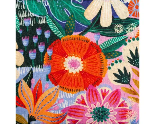 SCHÖNER LEBEN. Viskose-Leinen Stoff Meterware mit buntem Blumenmuster 143cm