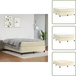 vidaXL Boxspringbett Creme 140x190 cm aus Kunstleder von vidaXL