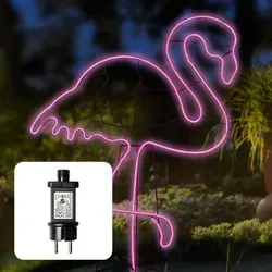 Flamingo Neonlichtschlauch-Figur mit 648 LEDs in pink von Hellum