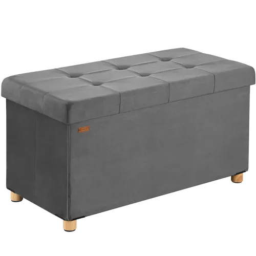 Casaria Sitzbank Samt Anthrazit - Faltbar & Belastbar bis 300kg - Sitzbänke mit stilvollem Samtbezug, faltbar und inklusive Füßen & Boxen. Ideal für Indoor-Bereiche, bietet Platz und Funktionalität bei hoher Belastbarkeit.