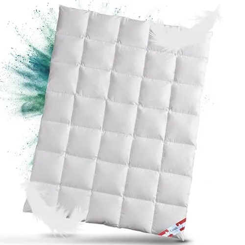 Canada Daunenfederbett 155x220 cm - Bach's Betten Welt Preishit - Bettdecken, Ganzjahresdecke mit 70% canadischen Daunen, anti-allergisch und milbenresistent. Hochwertige Qualität, schadstoffgeprüft und inklusive praktischer Aufbewahrungstasche!