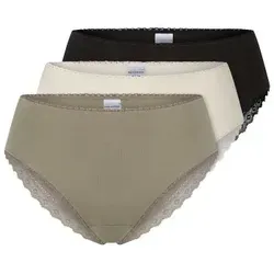 Schiesser Brasilslip Modern Multipacks (3er Pack) mit Spitzenbändern - Bequeme Damenwäsche im praktischen 3er Pack: Der Brasilslip überzeugt durch feinen Single-Jersey und feminine Details. Ideal für jeden Tag – unkompliziert, stylish und angenehm zu tragen! Perfekt für modebewusste Frauen.