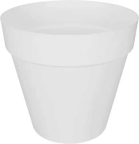 elho Loft Urban Rund 50 - Blumentopf für Außen, 48.5 x H 44.5 cm, frostbeständig mit Wasserreservoir und unsichtbaren Rollen, 100% recyceltes Plastik