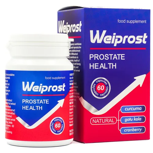 Produktbild Weiprost Nahrungsergänzungsmittel mit Sägepalme, Kurkuma, Kürbiskerne, Gotu Kola, 60 Kapseln