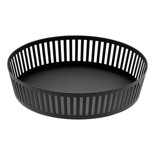 Yamazaki 3814 TOWER Obstkorb, schwarz - Minimalistischer Obstkorb aus hochwertigem Stahl, ideal als stilvolles Geschenk. Perfekte Größe: 25 x 25 x 5.5 cm, ideal für jede Küche.