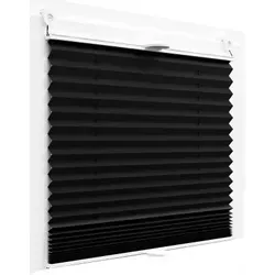 Plissee Faltrollo inkl. Klemmträger schwarz 45x150 cm Jalousie