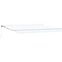 vidaXL Manuell einziehbare Markise Weiß 4,5 × 3 m - Praktische Markise für Gärten und Terrassen, die einfach manuell ein- und ausgefahren werden kann. Sie bietet flexiblen Schutz vor Sonne und leichtem Regen und sorgt für eine angenehmere Außenatmosphäre.