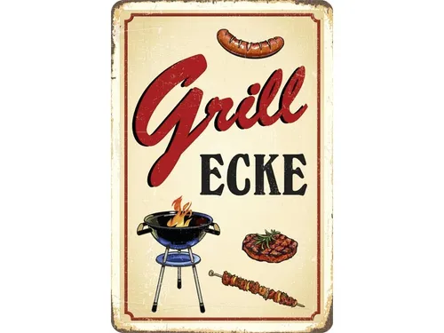Grillecke Blechschild 20 x 30 cm  PC 300/464 Grill Ecke BBQ Grillmeister Grillen