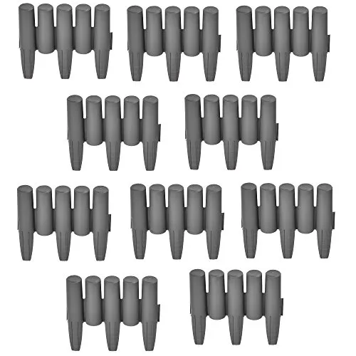 casa.pro 20er Set Palisade 'Espot' Dunkelgrau - Rasenkanten für stilvolle Beetumrandungen, UV- und witterungsbeständig, einfach zu montieren und ideal für jeden Garten.