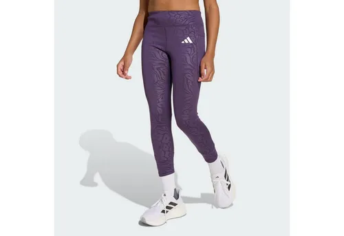 adidas Kinder Optime Animal Print Tights - Größe 164, lila - Tights & Leggings mit atmungsaktivem Material und hohem Bund für optimalen Komfort und stylischen Look bei aktiven Kindern.
