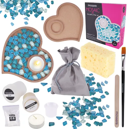 Kreativset Glasmosaik Herz Kerzenständer Mega Zubehör MA1011