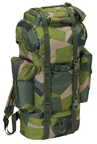 Brandit Rucksack Accessoires - Nylon Military Backpack in Grün - Robuster Rucksack im schwedischen Camouflage-Design, perfekt für Outdoor-Aktivitäten und den täglichen Einsatz.