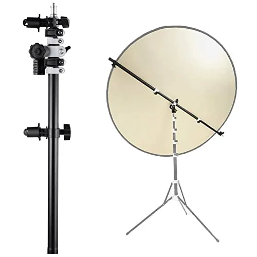 Selens Reflektorhalter Ausziehbarer Auslegerarm 55-135cm, Reflector Holder Extendable Boom Arm Hintergrund Crossbar 360 Grad Swivel für Lichtstativ Fotostudio Porträt Fotografie Video Live Streaming