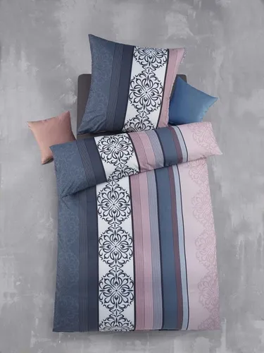 Optidream Bettwäsche Set Mikrofaser 135x200 Polyester Lisia blau rosa, Mikrofaser, 2 teilig, Geschenk Idee Frauen Männer neue Wohnung Hochzeit Frühjahr sale