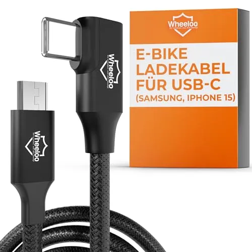 Wheeloo Ebike Ladekabel für USB C (IPhone 15 oder neuer sowie Android) I für zB. Bosch (Kiox, Intuvia) Yamaha, Impulse, BH Bikes E-Bike Display