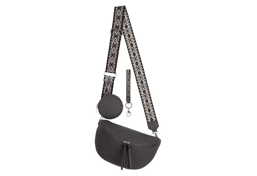EAAKIE Gürteltasche Bauchtasche Umhängetasche Crossbody-Bag Kunstleder Italy-Design, als Schultertasche, CrossOver, Umhängetasche tragbar