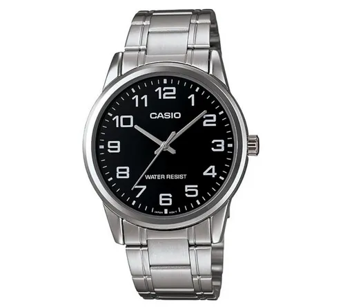 Casio Collection MTP-V001D-1BUDF Herrenuhr - Elegante Schwarz - Herrenuhr mit Edelstahlgehäuse und Quarzwerk, wasserdicht bis 3 ATM. Perfekt für jeden Anlass, kombiniert Stil und Funktionalität.