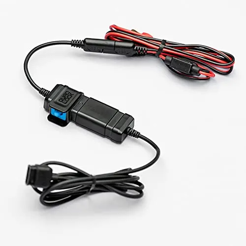 Quad Lock 12V auf USB wasserdichter Adapter - Boot-Zubehör mit IP66 wasserdichtem Gehäuse, ideal für sichere Stromversorgung von kabellosen Ladeköpfen im Fahrzeug und Vermeidung von Batterieentladung.
