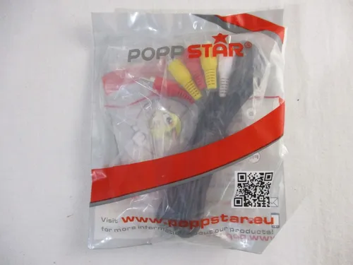 Poppstar 3x Cinch AV TV Camcorder VHS Kabel