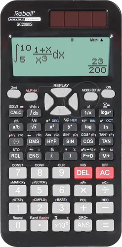 REBELL SC2080S - Wissenschaftlicher Taschenrechner, Dot-Matrix, schwarz