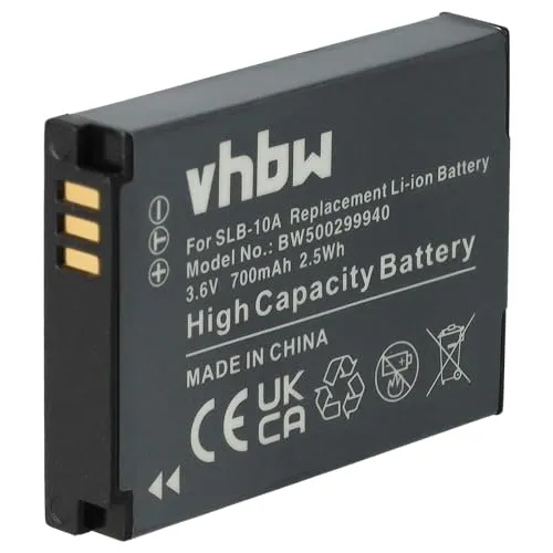 vhbw 1x Akku kompatibel mit Samsung WB151F, WB200F, WB152F, WB151, WB150F, WB150, SL720, TL9, SL820, SL620 Kamera (700 mAh, 3,6 V, Li-Ion)