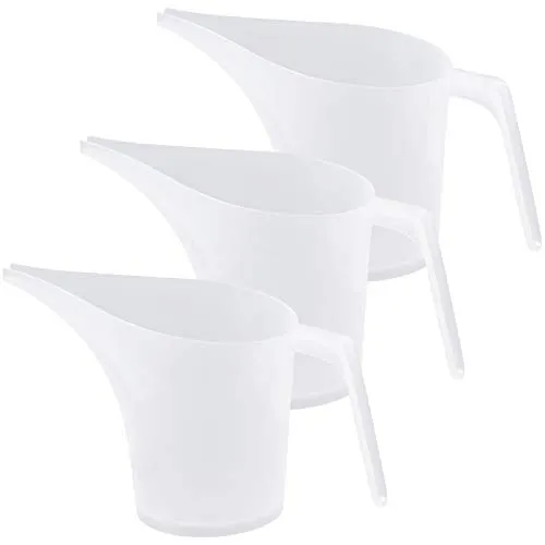Fangehong 3 STK Backen Messbecher, 3000ml Plastikkrug, Klein Messbecher mit Langem Mund, Durchsichtiger Skala Mixbecher zum Backen in Der Küche, Kochen, Kuchen Backen,BPA-Frei