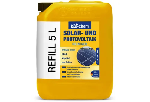 bio-chem Solar & Photovoltaik Reiniger Parent Reinigungskonzentrat - Ökologischer Reiniger für Solar- und Photovoltaikanlagen, materialschonend und hochkonzentriert. Maximiert Ertrag und Laufzeit, ideal für nachhaltige Reinigung.