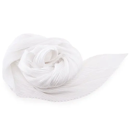 TigerTie Damen Satin Raffschal dehnbar weiß ca. 80 x 70 cm - Tuch Halstuch Schal