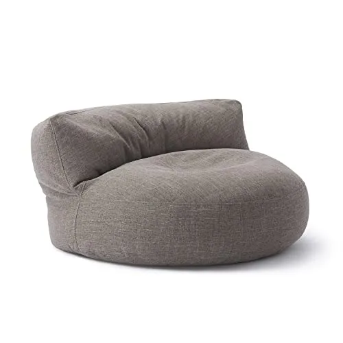 Lumaland Sitzsack Round Sofa mit Rückenlehne 90x90x50cm - Hochwertiger Sitzsack für drinnen und draußen, mit komfortabler Rückenlehne und anpassungsfähiger EPS-Perlen-Füllung für maximalen Sitzkomfort.