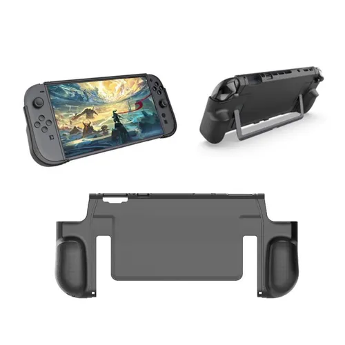 Für Nintendo Switch 2 Rutschfeste Integrierte TPU Schutz Hülle Cover Schwarz
