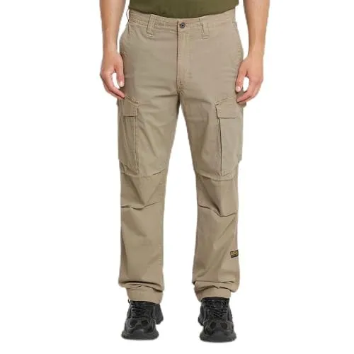 G-STAR Herren Core Regular Cargo - Beige (Vintage Khaki) - Wanderhose mit praktischen Cargotaschen und Gürtelschlaufen, ideal für Outdoor-Aktivitäten und komfortable Passform.