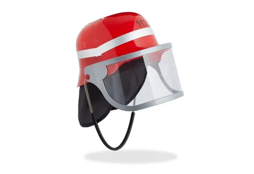 relaxdays Feuerwehrhelm 12 x Feuerwehrhelm Kinder rot von Relaxdays