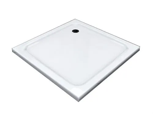 Glaszentrum Hagen - Extra Flache Duschtasse 80x80x5cm - Hochwertige, extra flache Duschwanne aus Sanitäracryl in Weiß. Ideal für eine moderne Dusche, mit DIN-Anschlüssen und einem durchdachten Gefälle für optimale Abflussleistung.