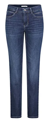 MAC Damen Slim Jeans Angela, Blau (New D845), 46W / 30L - Jeans mit schmalem Bein, außergewöhnlich elastisch und formstabil, bietet bequemen Tragekomfort und ein „Zweite-Haut-Gefühl“.