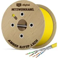 hb-digital CAT7 Verlegekabel 500m - Netzwerkkabel mit max. 10 Gbit/s Übertragungsgeschwindigkeit, halogenfrei und ideal für professionelle Installationen.