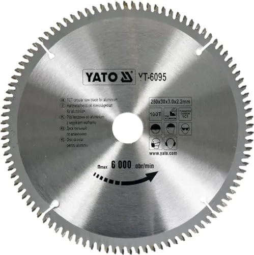 TCT BLADE FOR ALUMINIUM 250X100TX30MM von YATO