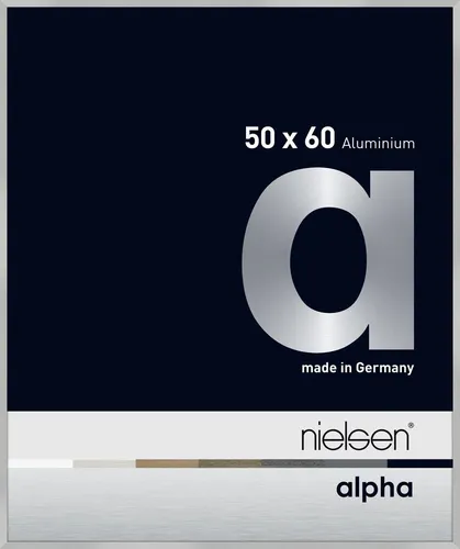 Nielsen Aluminium Bilderrahmen Alpha 50x60 cm silber matt - Moderner Bilderrahmen aus silbernem Aluminium, ideal zum Hängen, mit Klarglas für eine klare Sicht auf Ihre Kunstwerke.