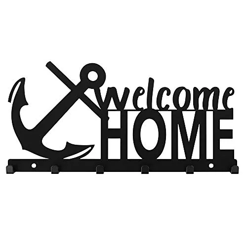 Bentatec Schlüsselbrett Welcome Home mit Anker - 6 Haken