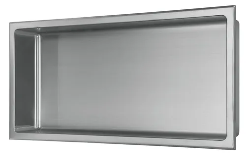 Alphabad Hochschrank Edelstahl Wandnische 30 x 90 cm (gebürstet) - Stilvolle Wandnische aus gebürstetem Edelstahl für zusätzlichen Stauraum. Ideal für Dekoration oder Duschutensilien, rostfrei und leicht montierbar. Maße: 30 cm hoch, 90 cm breit, 10 cm tief.