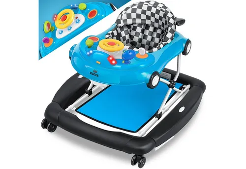 KIDIZ Lauflernhilfe 4in1 Babywalker - Lauflernwagen in blau, 4in1 multifunktional: Spiel- und Lauflernhilfe für Kinder ab 6 Monaten, fördert die Mobilität und den Spaß beim Lernen.